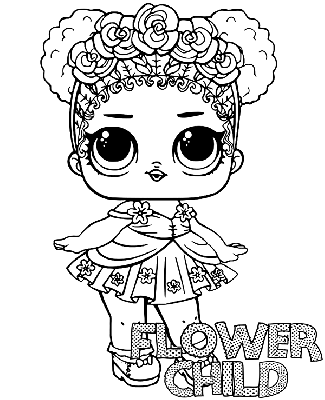 Kolorowanka lalka Flower Child